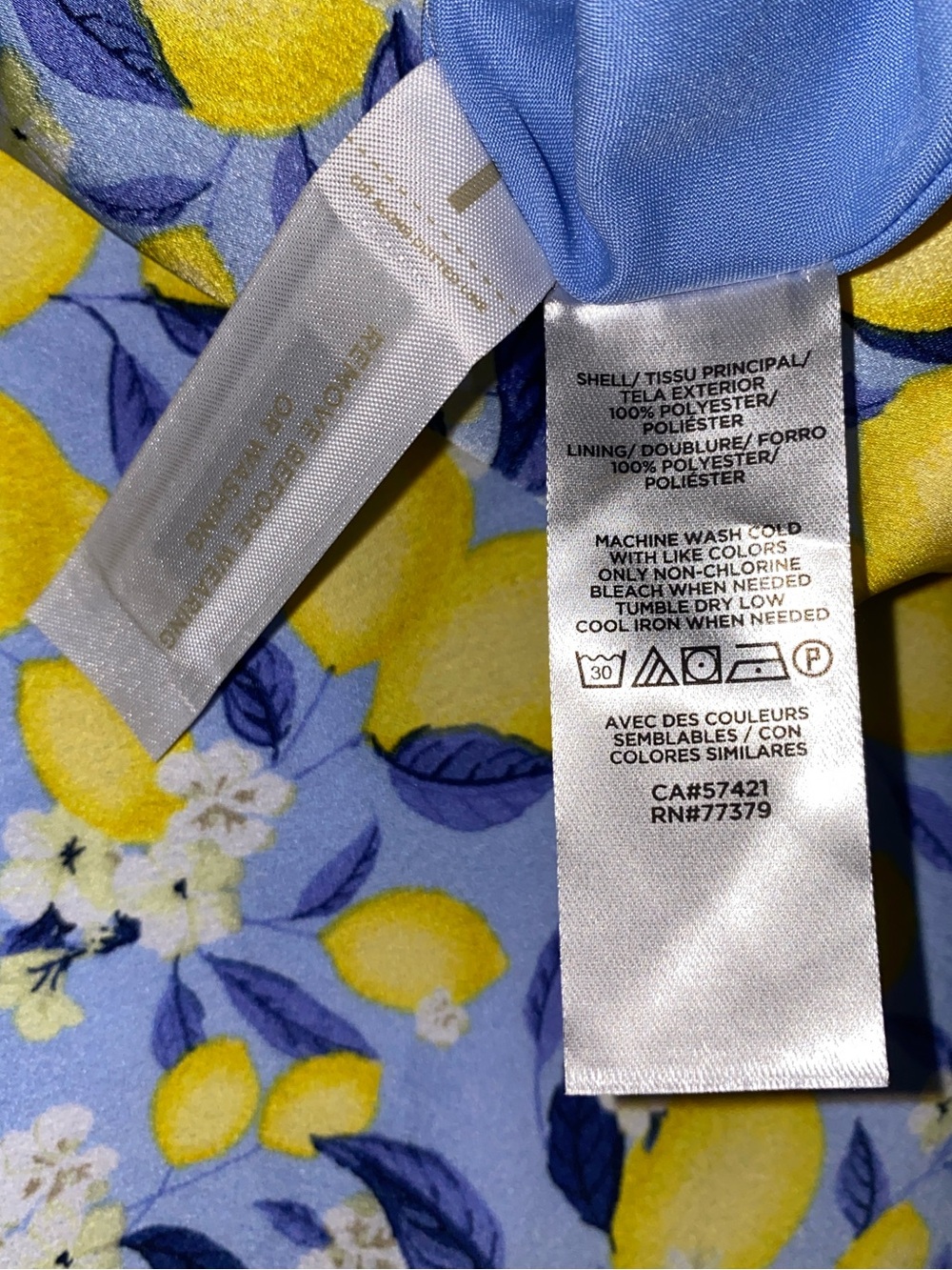 NWT Ann Taylor Blue/Yellow Lemon Midi Skirt, Size Medium - Picture 6 of 7